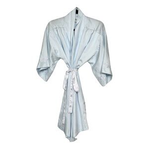Vintage Miss Dior Christian Dior Baby Blue Pastel Robe (S)